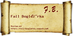 Fall Boglárka névjegykártya